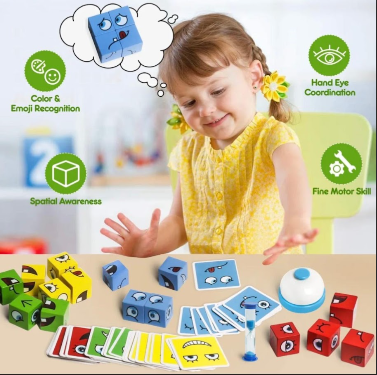 Expression Puzzle Building Blocks - Game with Bell