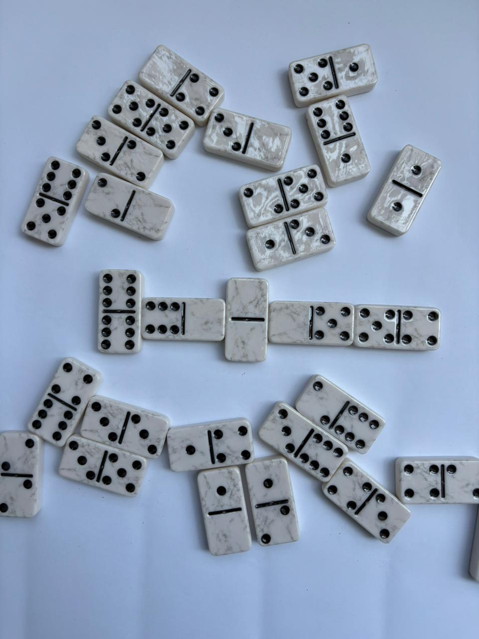Premium Marbled Double-Six Dominoes Set