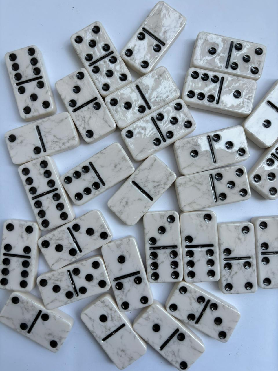 Premium Marbled Double-Six Dominoes Set