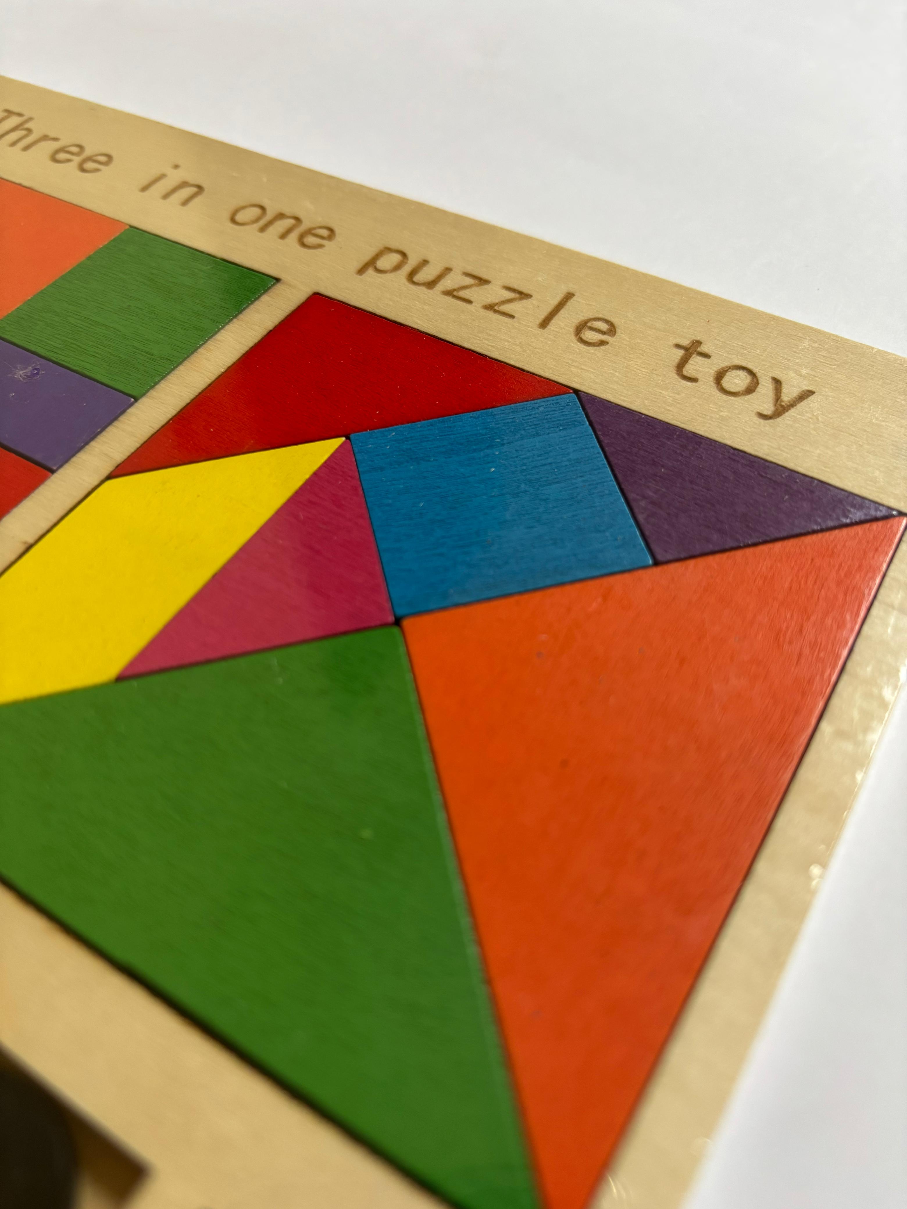 Wooden Three in One Puzzle Toy